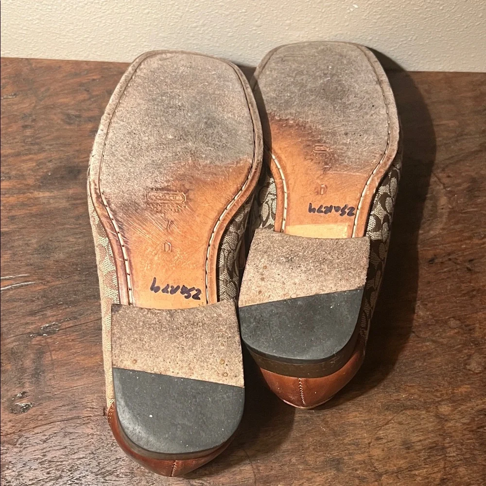 Coach Brown and Tan Patterned Loafers